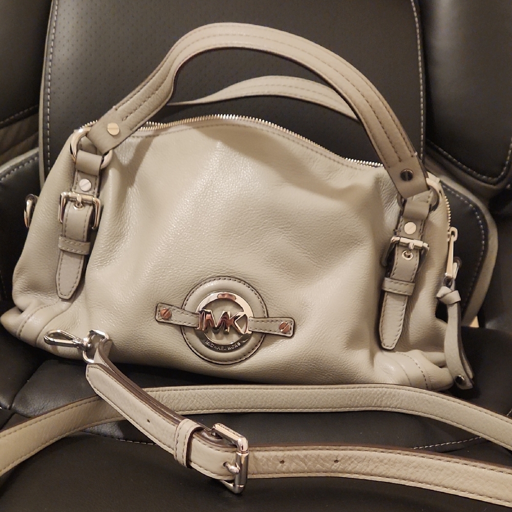Michael Kors Grey Satchel Bag- Like New- No Worn Handles, Scraches Or Marks.